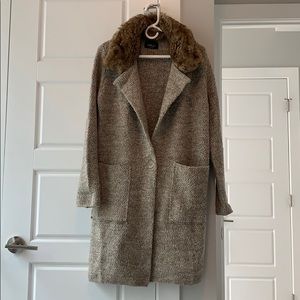 Zara Faux Fur Cardigan Coat